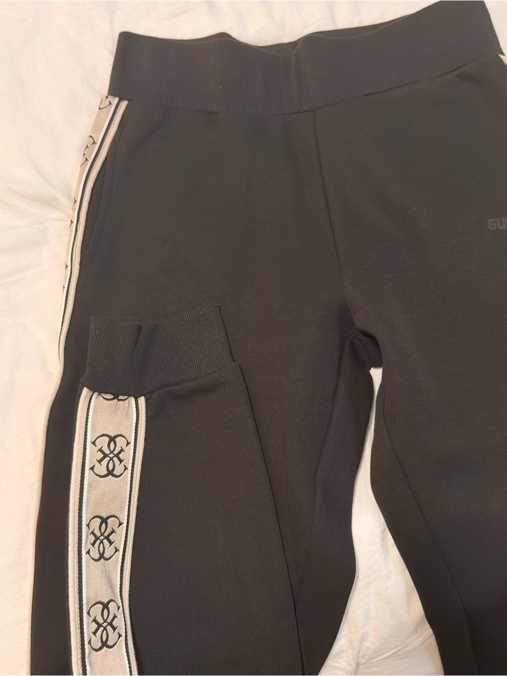 Black Guess Sweatpants with Contrast Side Trim